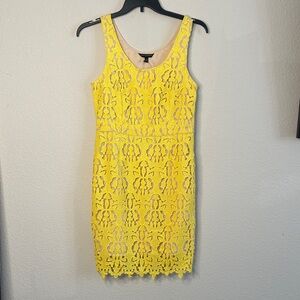 Banana Republic Sunny Yellow Lace Mini Dress
